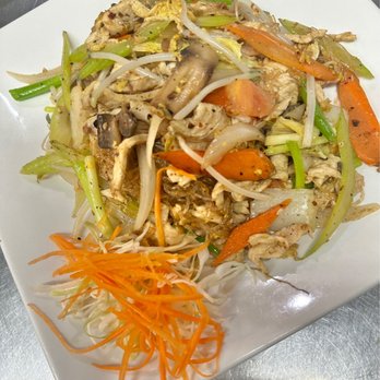 Thai Taste - Stir fried clear bean noodles with chicken & mix veggies. - Thai Near Me - Charlotte, North Carolina Thai Taste - Stir fried clear bean noodles with chicken & mix veggies. - Thai Near Me - Charlotte, North Carolina