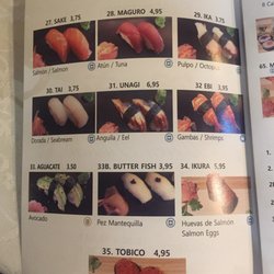 Ginza Aisan Fusion - Sushi menu