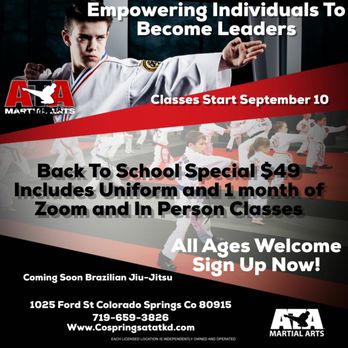 Springs ATA - Back to School Special - Taekwondo Near Me - Colorado Springs, Colorado Springs ATA - Back to School Special - Taekwondo Near Me - Colorado Springs, Colorado