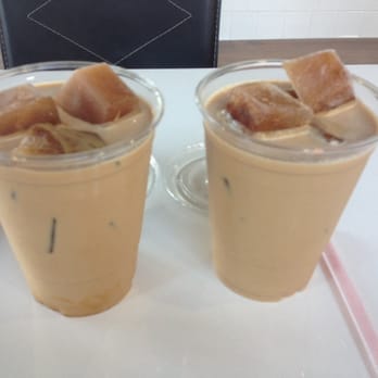 Coffee Code Espresso Bar - Iced Caramel & Hazelnut latte. Ooo espresso cubes - Coffee & Tea Near Me - Fullerton, California