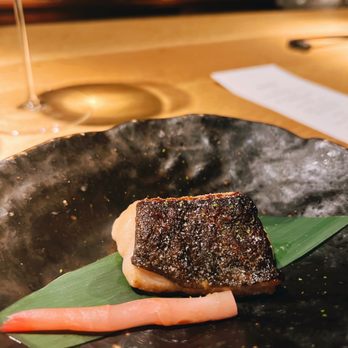 Hiroki - Gindara Kasu Zuke - Grilled Black Cod, soy, sugar, sake lees, ginger root. - Japanese Near Me - Philadelphia, Pennsylvania Hiroki - Gindara Kasu Zuke - Grilled Black Cod, soy, sugar, sake lees, ginger root. - Japanese Near Me - Philadelphia, Pennsylvania