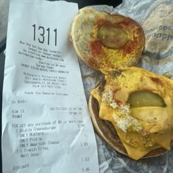 McDonald's - I asked for mustard and pickle only as you see in the receipt and thus is what I received. Ughhhh