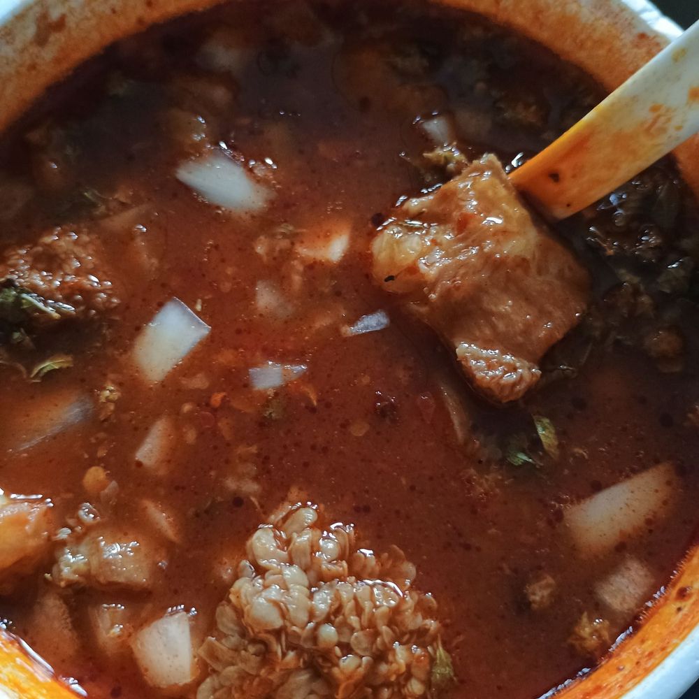 El Moreno  - Menudo after adding the garnish. Delicious. - Convenience Stores Near Me - Española, New Mexico