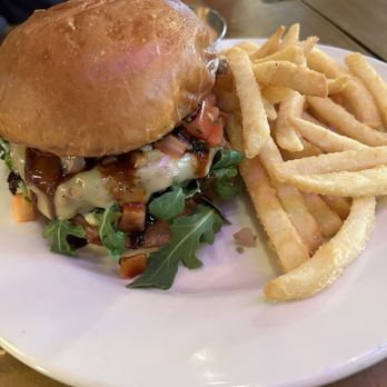 Three Cats - Bruschetta Burger - New American Near Me - Clawson, Michigan Three Cats - Bruschetta Burger - New American Near Me - Clawson, Michigan