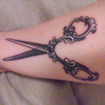 Tattoo Of Haircutting Shears Done By Daniel Guzman Yelp