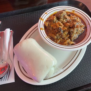 Marie African Flavors - Egusi with Beef - African Near Me - Houston, Texas Marie African Flavors - Egusi with Beef - African Near Me - Houston, Texas