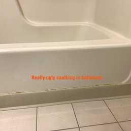 Really poor job of caulking. Really poor job of caulking.