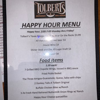 Tolbert's - Happy Hour Menu - American Near Me - Grapevine, Texas Tolbert's - Happy Hour Menu - American Near Me - Grapevine, Texas