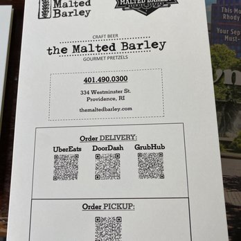 The Malted Barley - Menu - Pretzels Near Me - Providence, Rhode Island The Malted Barley - Menu - Pretzels Near Me - Providence, Rhode Island