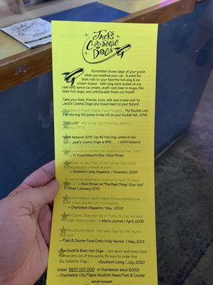 Menu photo 4 Jack's Cosmic Dogs Mount Pleasant, SC Menu photo 4 Jack's Cosmic Dogs Mount Pleasant, SC