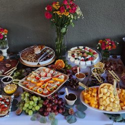 Dani’s Boards - Full shot of the grazing table feeds 50-70 perfect for cocktail hour for a wedding or anniversary or for a bridal brunch