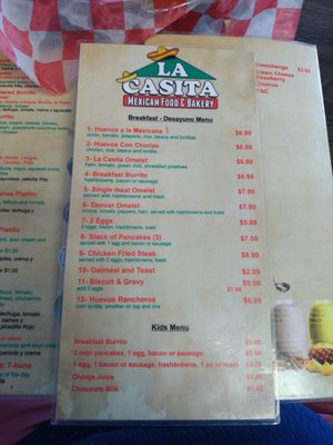Menu photo 1 La Casita El Dorado, KS Menu photo 1 La Casita El Dorado, KS
