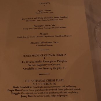 Frascati - Dessert menu - Italian Near Me - San Francisco, California