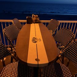 The outdoor seating