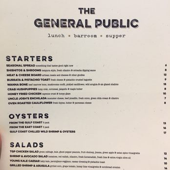 The General Public - Starters, Oysters - New American Near Me - Houston, Texas The General Public - Starters, Oysters - New American Near Me - Houston, Texas