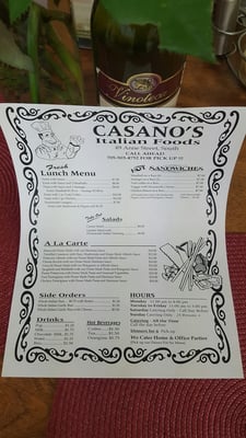 Menu photo 3 Casano Italian Resturant Barrie, ON Menu photo 3 Casano Italian Resturant Barrie, ON