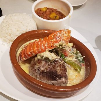 Desecheo Restaurant - Tasteless trio seafood Mahi Mahi, 2 shrimps, half of a small lobster tail - Puerto Rican Near Me - Aguadilla, Puerto Rico