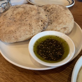 Saba - Pita with Olive Oil dipping sauce - Mediterranean Near Me - New Orleans, Louisiana Saba - Pita with Olive Oil dipping sauce - Mediterranean Near Me - New Orleans, Louisiana