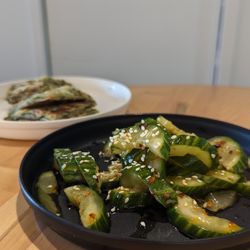Steamies Dumplings - Cucumber salad