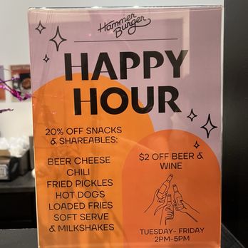Hammer Burger - happy hour menu - Burgers Near Me - Santa Ana, California