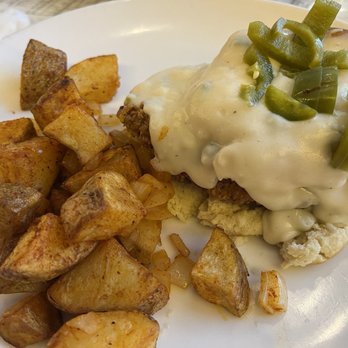 Bold Rock Asheville - Fried Chicken & Gravy Biscuit. There is a top half of a biscuit under there. Honestly not needed but a very good dish. - Beer, Wine & Spirits Near Me - Asheville, North Carolina Bold Rock Asheville - Fried Chicken & Gravy Biscuit. There is a top half of a biscuit under there. Honestly not needed but a very good dish. - Beer, Wine & Spirits Near Me - Asheville, North Carolina