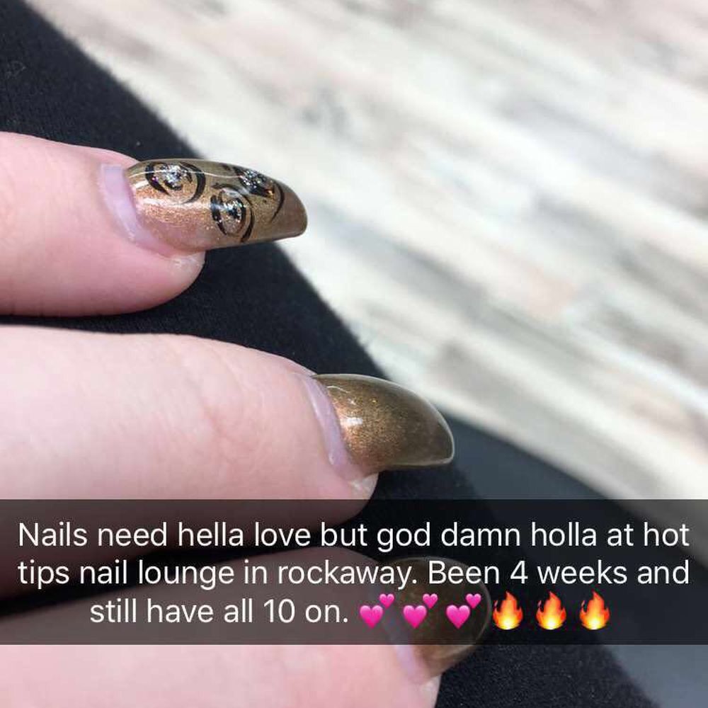 Hot Tips Nail Lounge - Nearly a month from when I got them done. - Nail Salons Near Me - Rockaway, New Jersey Hot Tips Nail Lounge - Nearly a month from when I got them done. - Nail Salons Near Me - Rockaway, New Jersey