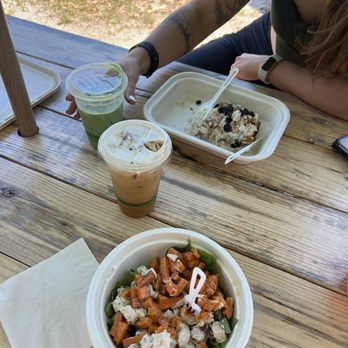 Garden Grounds - Chicken salad with sweet potato and sourdough - Juice Bars & Smoothies Near Me - Gulf Breeze, Florida Garden Grounds - Chicken salad with sweet potato and sourdough - Juice Bars & Smoothies Near Me - Gulf Breeze, Florida