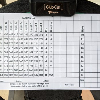 Bobby Jones Golf Course - Magnolia scorecard. There are 8 levels (tees) to choose from. 5 is like white, 6 is like blue, 7 and 8 are like tips. - Golf Near Me - Atlanta, Georgia
