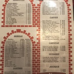 Restaurante Jilgueros - Menu.