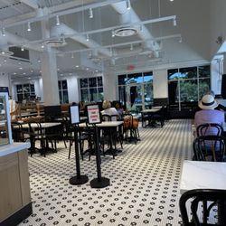 Roomy tiled cafe