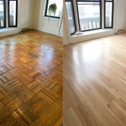 Opted for select red oak and a natural satin finish to brighten up the entire apartment Opted for select red oak and a natural satin finish to brighten up the entire apartment
