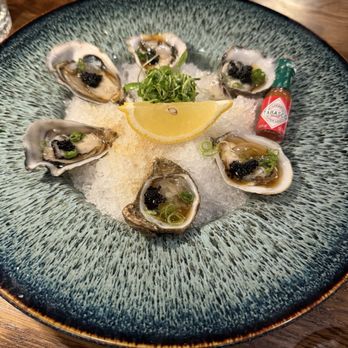 Ton Shou - Shigoku Oyster (Half Dozen) - oyster from Japan on the half shell with ponzu, green onion and tobiko. *Customer favorite! - Izakaya Near Me - Las Vegas, Nevada Ton Shou - Shigoku Oyster (Half Dozen) - oyster from Japan on the half shell with ponzu, green onion and tobiko. *Customer favorite! - Izakaya Near Me - Las Vegas, Nevada