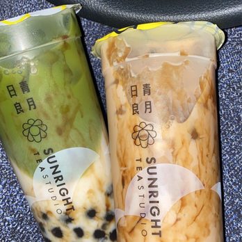 Sunright Tea Studio - Matcha Milk tea w/almond milk and Milk Plus - Bubble Tea Near Me - Irvine, California Sunright Tea Studio - Matcha Milk tea w/almond milk and Milk Plus - Bubble Tea Near Me - Irvine, California
