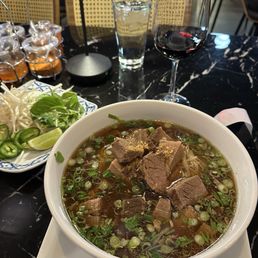 Beef Stew Pho, Pinot Noir wine Beef Stew Pho, Pinot Noir wine