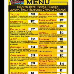 Delicias Xpress - Our Menu! Call us to place an order in advance so it can be ready for you when you arrive!