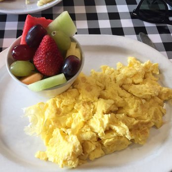 Sax's Joint - My breakfast! Scrambled eggs and fruit..yum! - Breakfast & Brunch Near Me - Petaluma, California Sax's Joint - My breakfast! Scrambled eggs and fruit..yum! - Breakfast & Brunch Near Me - Petaluma, California