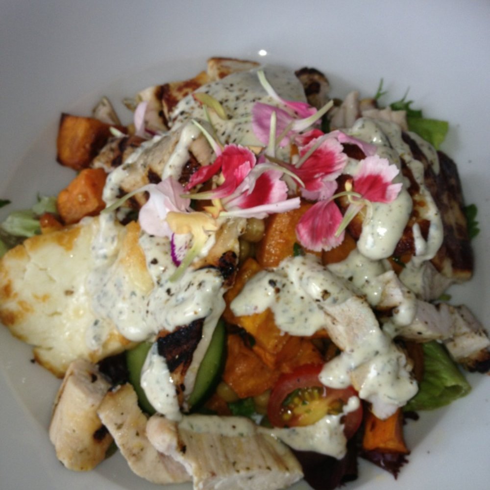 Settlement on Quay - Chicken and haloumi salad - Restaurants Near Me - Sydney, NSW Settlement on Quay - Chicken and haloumi salad - Restaurants Near Me - Sydney, NSW