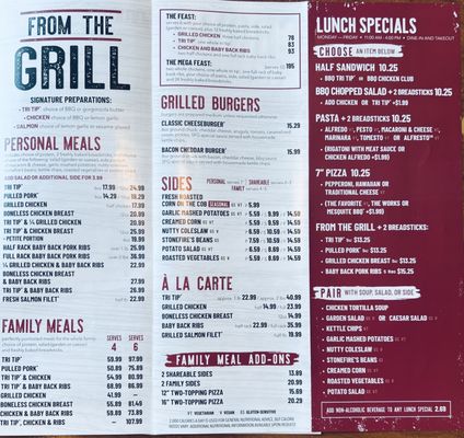 Menu photo 1 Stonefire Grill Valencia, CA