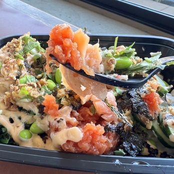 Pokeway - The spicy tuna and salmon here yummy - Poke Near Me - Montclair, California