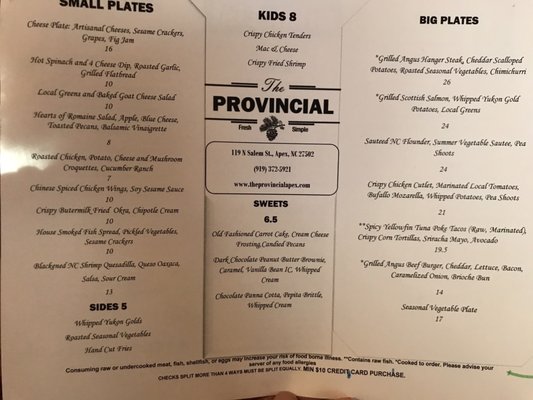 Menu photo 5 The Provincial Apex, NC