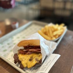 Shake Shack Katy Freeway - Smokehouse burger and fries. Not worth the price. Just get an original