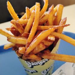 Fries $5 (or if you buy a burger you can "make it a combo" for $5.50 and get fries and a fountain drink).