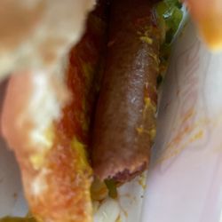 Paid over eight bucks for a uncooked discolored all-American hotdog drenched with mustard very disappointed.