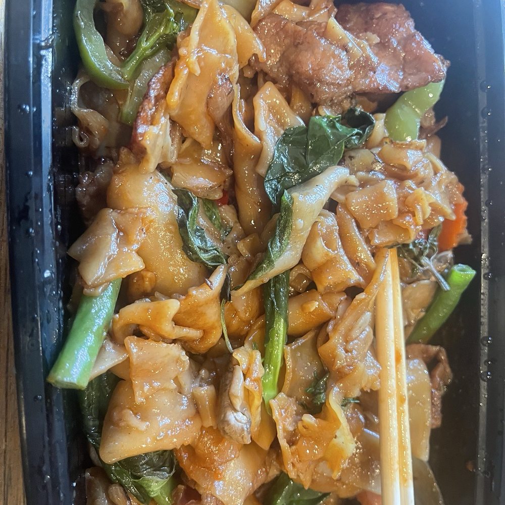 Sticky Rice Cafe - Beef pad c Pad See Ew Noodle ( Vegan Option Available) - Thai Near Me - Oakland, California Sticky Rice Cafe - Beef pad c Pad See Ew Noodle ( Vegan Option Available) - Thai Near Me - Oakland, California