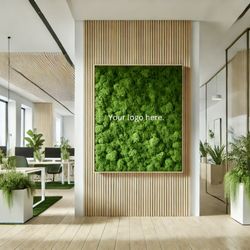 The Fat Plant Society - Mock up of a reindeer moss frame with customized branding.