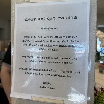 Coft - Parking Information - September 14, 2026 - Coffee & Tea Near Me - Chino, California