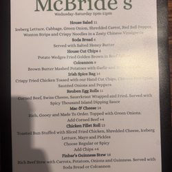 Molly Maguires - McBride's @ Molly Maguires Menu 2/11/2026