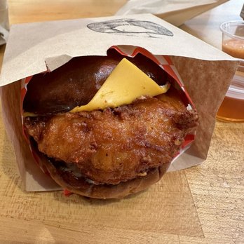 Lucky Bird - hot honey Chicken Sandwich - American Near Me - Los Angeles, California Lucky Bird - hot honey Chicken Sandwich - American Near Me - Los Angeles, California