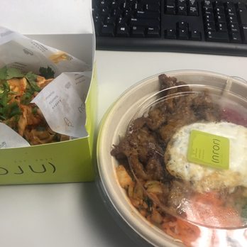 JoJu - Kimchi Fries and Vegetarian Duck with Cabbage Salad - Sandwiches Near Me - New York, New York
