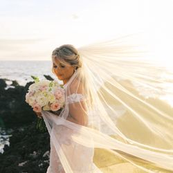 Jon Bodhi Films & Photography - Stunning bridal portrait on lava rock big island